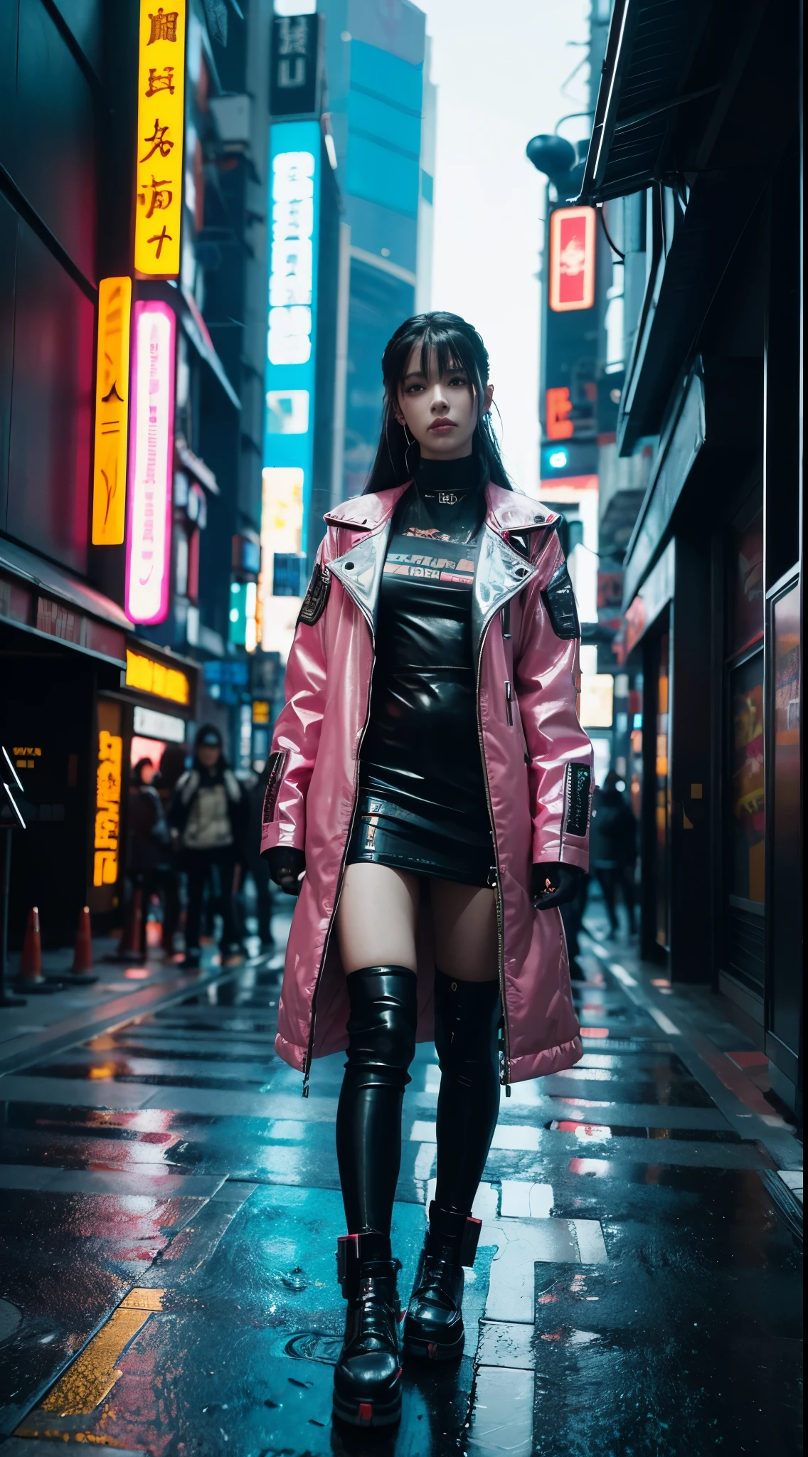 A girl in the cyberpunk city, Cyberpunk Photos, Cyberpunk 2000. role model, in a future cyberpunk city, at an cyberpunk city, cyberpunk girl, cyberpunk style, cyberpunk girl, Tokyo's Future Cyberpunk Night, in the cyberpunk city, wear glasses, korean.