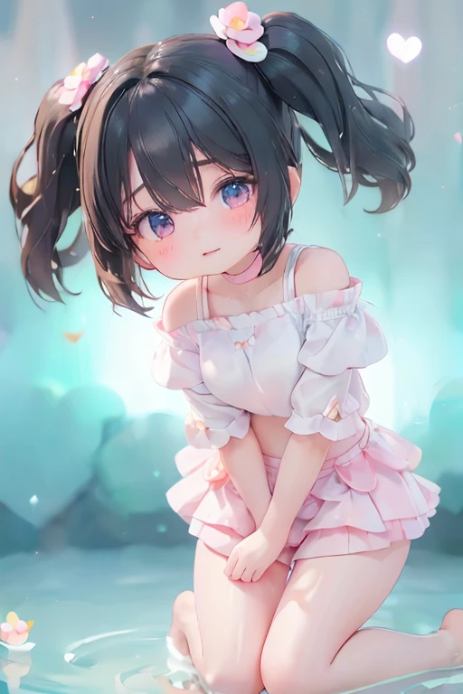 actor、ちいさなスーパーIdol、shy person、Tan Skin、(10歳のgirl)、(Beachで泳いだり)、(School Uniform)、(Sheer uniform)、(Laughing)、((Highest quality、8k、masterpiece:1.3))、girl、White Dress:1.1、Cute girl、Primary school students、Young Girl、(Flat Chest)、(Small breasts)、(((Acup)))、bust75centimeter、Idol、Droopy eyes、yellow、Small and delicate body、Slender、Super detailed face、(Big eyes:1.2)、Make your eyes clearer、double eyelid、Ultra-high resolution,、Wide forehead、No makeup、Realistic eye and facial details, Perfect teeth alignment、Perfect eyes and a perfect mouth、スクールSwimwear、Bloomers、1girl、Gravure pose、ponytail、Charm、髪をかき上げながら笑顔でWink、Beach、mini skirt、gold、Beautiful Supermodel, Dark Eyes、Wink、Swimwear、bikini、slender、(Acup)、Fairy、ballerina、Shiny satin fabric、Pool Party、Perfect Face、Perfect Eyes、Narrow waist、ribbon、beautiful girl、(Short Hair)、ribbonの髪飾り、Garter Ring、マイクロbikini、(masterpiece), Beautiful Face, 、 Beautiful Eyes, Black Hair, very cute, 8 Life-size,8k resolution, elegant, Approaching perfection, A stunningly beautiful 10-year-old girl(1girl:1.1), Ultra-high resolution, Best Quality, Small round face, Big eyes, Highly detailed face and eyes, Slenderの, Thin thighs, Make your legs thinner,