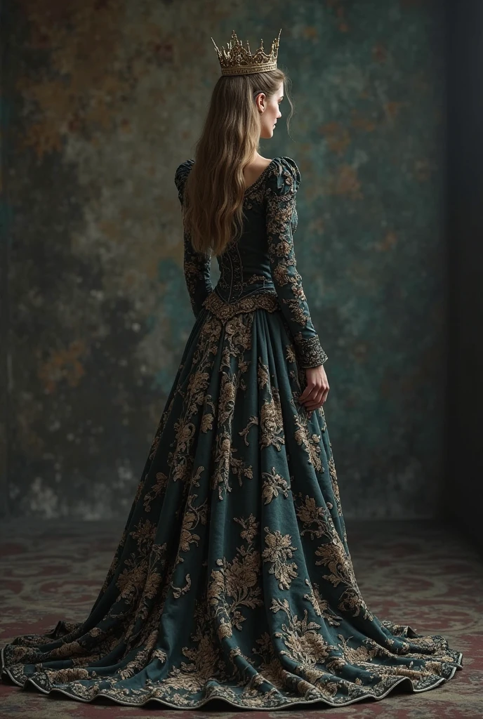 (8k, RAW photo, highest quality), beautiful girl, close up, dress, (detailed eyes:0.8), defiance512, (looking at the camera:1.4), (highest quality), (best shadow), intricate details, interior, ginger hair:1.3, dark studio, muted colors, freckle