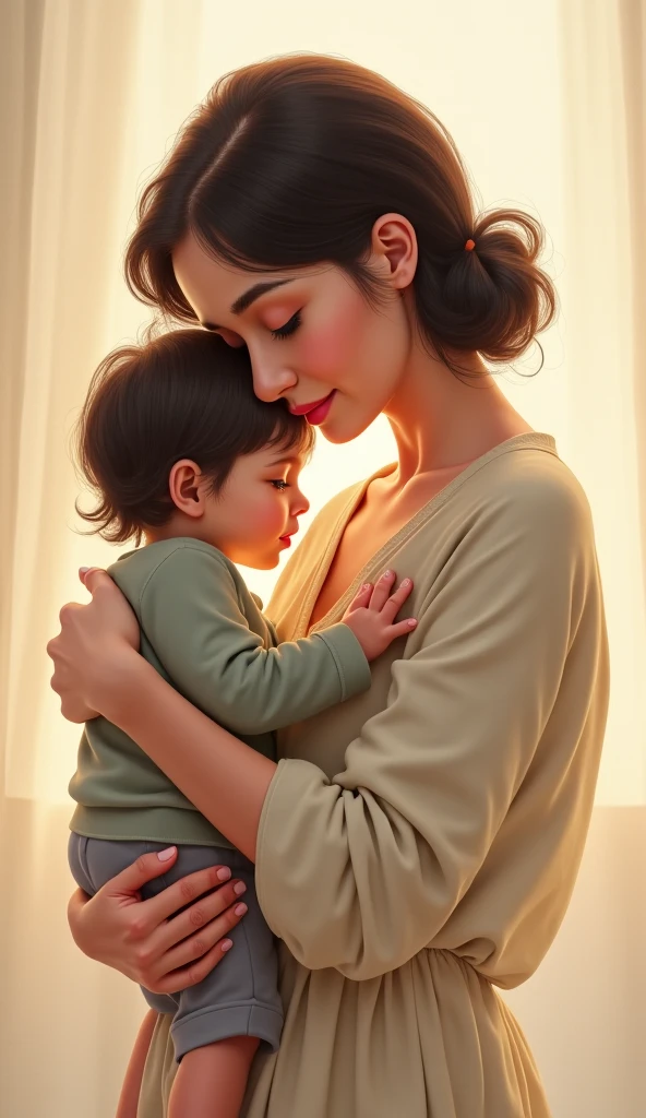A loving mom carrying her