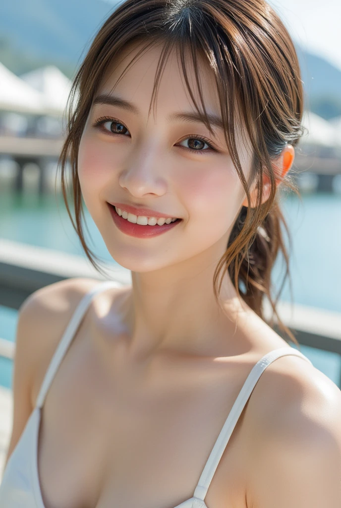Masterpiece, Best quality, 8k, 18 ans, Photo brute, absurdes, Award-winning portrait, sourire, sourire, seulement, Nuit, neon light, Idol face, pourpre, gardénias, delicate girl, Haut du corps, DSLR, Regarder le spectateur, candid, Sophisticated, jeune, bras minces, professional lighting, grain du film, aberration chromatique, (Detailed eyes and face:1.0), (Bokeh:1.1), ((Natation en maillot de bain)), in love, small breasts, descending from the sea, France, small chest, flat chest, pink bikini, happy smile, cherry tree, wet, lubed, cherry lips, lingerie, swimming, juice, party, dynamic, lingerie, peach, planet, blossoms, sexy pose, grapefruit, chocolate ice cream