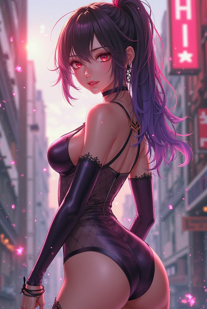 girl spacepunk,(((1girl))),((cute and beautiful afro haired girl)),((((black race)))), (large breasts:1.4),saggy breasts,(((( neon purple afro hair:1.35,((afro hair:1.35)),afrohair,afro:1.35,dark hair, neon purple hair, Double hair bun:1.3)))),medium hair,((heterochromia:1.5, (yellow_eye and red_eye))),intricate eyes, beautiful detailed eyes, symmetrical eyes,((fat)),((((tan,dark skin,black skin:1.35,dark-skinned_female,dark skin:1.3,ebony skin, lustrous skin:1.5,bright skin: 1.5,shiny skin, very shiny skin,shiny body, illuminated skin, wet legs)))),(spider lower abdomen, narrow waist, wide hip, athletic body, inflated legs),(((detailed face))), cute,slutty, sensual, seductive look,seductive, erotic, enchanting,((nsfw)), revealing clothing, show skin,(((neon green fishnet dress))),((slave collar)),(((wet clothes, intricate outfit, intricate clothes))), (dynamic pose:1.0),solo focus, embarrassed,(centered,scale to fit dimensions,Rule of thirds), cyberpunk city by the ocean at night, with bright neon signs and dark stormy clouds and puddles, scenery:1.25, artistic photography,(photography taken by sldr),highres, sharp focus, (ultra detailed, extremely detailed), (photorealistic artwork:1.37),(extremely detailed CG unity 8k wallpaper),((synthwave background theme)),(((vibrant colors))),(intricate background),(masterpiece),(best quality),