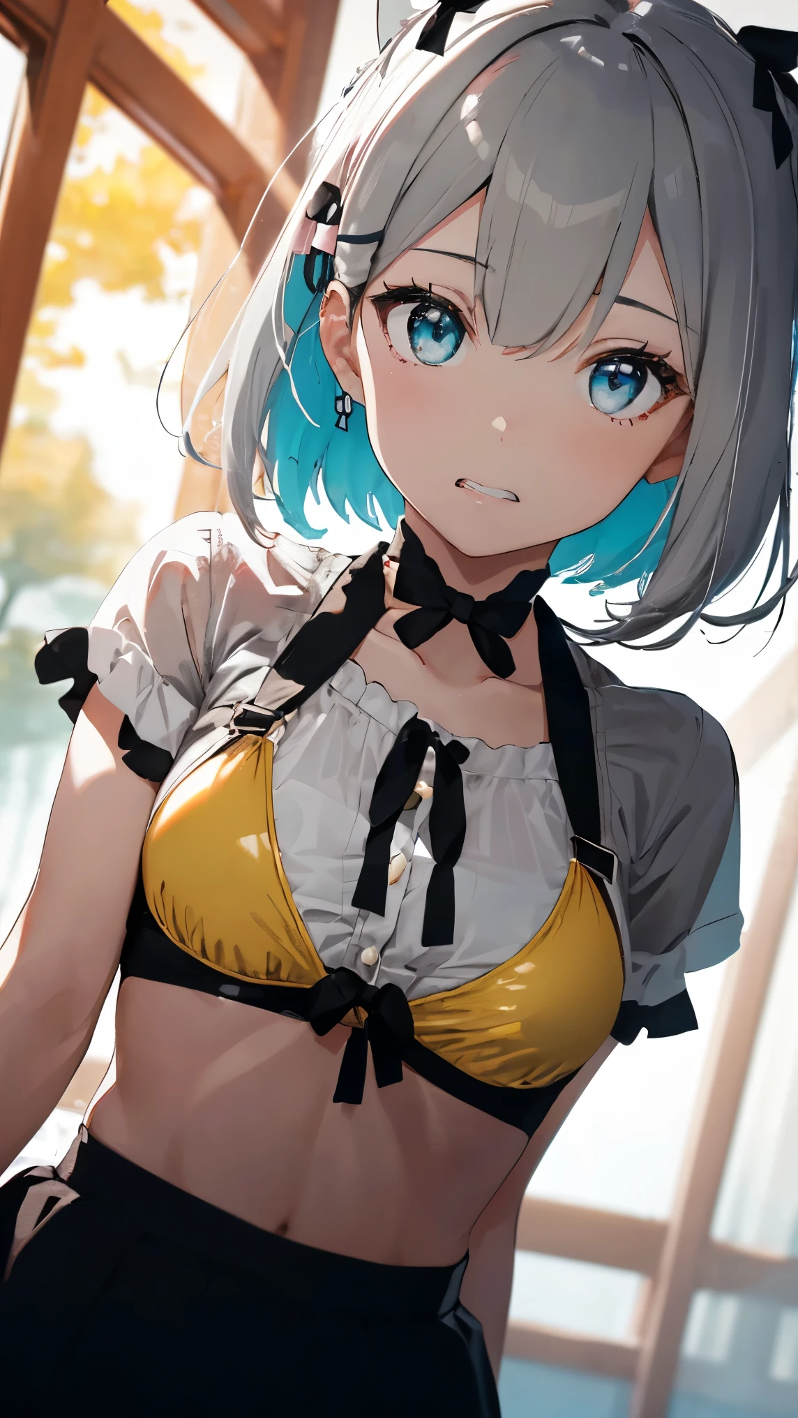 (quality)), ((masterpiece)), Recommended results, Puffy nipples, (see through:1.5), straighten your back, abdominal muscles, huge bust, angle to floor:1.2, low camera angle, Hair loss on crotch, Hatsune Miku,the best, masterpiece, high resolution, the best Quality, ultra high definition, Super details, The award-winning, 16k, (Upper body), beautiful girl, white hair, Hair, Hanging corners, White skin, (small) , (slim), ((Full-face military biochemical protective clothing)), earrings, (neck ring), (Short gloves as short as half the palm of your hand)