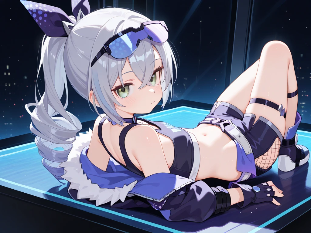 ((Cinematic light, Best quality, 8k, Masterpiece :1.3)), 1girl, Beautiful woman, (white hair, large breasts:1.3), rope panties, bra :1.2, hopefully falling, seductive open lips,1girl, standing, full body, hairy female, body hair, (white hair, white skin:1.1), chest tuft, digitigrade, white hair, long hair, black mask, (blue eyes, bright eyes:1.4), small breasts, BREAK nature, jungle, magical forest, fantasy forest, grass, purple leaves, plants, bright flowers, rocks, day, sexy, showing off, showing armpits, ((nsfw)), ((sexual teasing)), ((((see through bikini))), (((mask covering part of the face))), ((thin waist)), skinny, bodycon, nip slip, pantyshot,