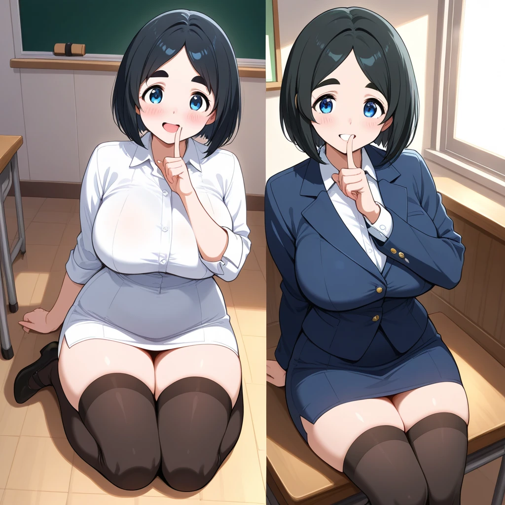 Tang Tian Lifang, rikka takarada, Black hair, Blue eyes, Long hair, orange Scrunchie, Scrunchie, wrist Scrunchie, (tiny chest:1.2),thighs thighs thighs thighs,long court，Green sweater，a miniskirt，Black Pantyhose King，茶色ショートブーツ
BREAK outdoors, city,
BREAK looking at viewer, 
BREAK (masutepiece:1.2), Best Quality, High resolution, Unity 8k壁纸, (Illustration:0.8), (Beautiful detailed eyes:1.6), extra detailed face, Perfect Lighting, extremely details CG, (Perfect hands, Perfect Anatomy),