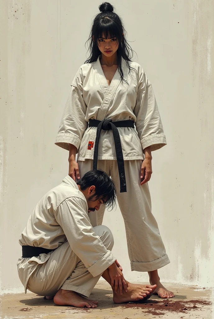 The study of the throwing of a partner's flunking-
red with a grip on the outside
of the shoulder of the same name and the wrist of the
same name as protection from the grip of the same name-
from the top of the wrist.
Both partners become friends-
a friend's tiv. The attacker
grabs the wrist of the defender's one-
named hand from above with his right hand. Behind-
The defender takes a step forward to the
side with his right foot, at the same
time raises
the attacker's right arm bent at the elbow. It's exciting
His right hand is his eponymous comma-
thier, and with his left — a shoulder of different names,
puts his left foot to his own
with his right hand, he bends his torso at the same time-
takes the partner down, pushes him forward
and knocks him into a face
-down position. Then the defender presses
the partner's right shoulder to the carpet with his left hand, and with his right hand-
Coy pulls his eponymous forearm up. Bends the
trapped arm in the elbow joint against the natural bend
and, under the i