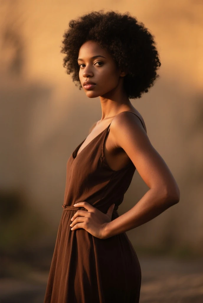 22 yo brown skin girl, 1girl, RAW photo, ((masterpiece)), (((best quality))), ((ultra-detailed)), (hyperrealistic), ((upper body)), cinematic light, photorealistic , beautiful girl, evening dress,