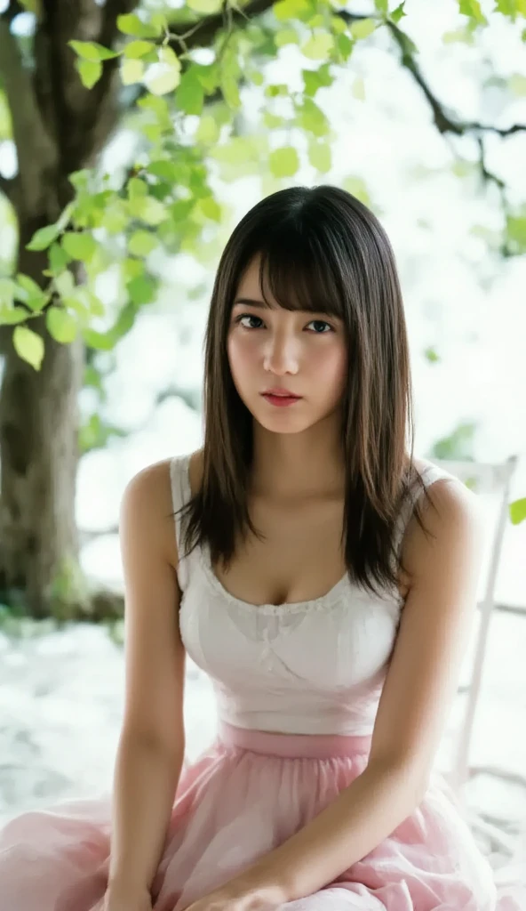 (((One girl,alone))),(Highly realistic photos, High resolution, Detailed face, Beautiful Eyes) Japanese women, 21 years old, Cute Face, alone:1, Nice body, Medium chest, ,Hairstyle,  Take a photo book,,Healthy Body,Thighine Fujiko,Captivating pose