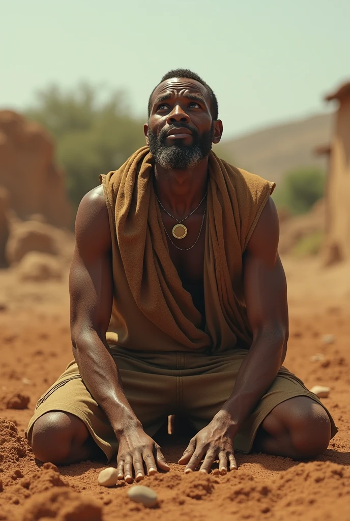 Elijah, a hairless African man dressed in an African fringe, burns a sheep on top of twelve large stones in a public place in broad daylight before fifty prophets of Baal. All Africans wearing clothes from the times of Jesus in Israel