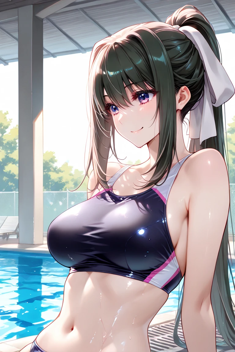 Stunning Chitanda, 只有一个beautiful girl，Purple Eyes, Black Hair, Naturally straight hair, Straight bangs，Extremely refined，open your lips，Face is so red，The skin is very white，big eyes，Long flowing hair，beautiful girl, Like a dream，Slim，Soft, (Sensual), (Kawaii), Dream quality，naked，Large Breasts，Next to the pool，White dead reservoir water，Squat with thighs clenched，Leaked pussy juice，Run down the clear liquid，Vibrating egg on thigh，No pants，Clavicle exposed，naked露的脖子，naked露大腿，Exposing the groin，Camel toe，naked露的双腿，barefoot，extremely shy，Ultra-high resolution, (masterpiece:1.2, best quality), (Delicate and beautiful eyes: 1.2), (Beautiful and delicate face)