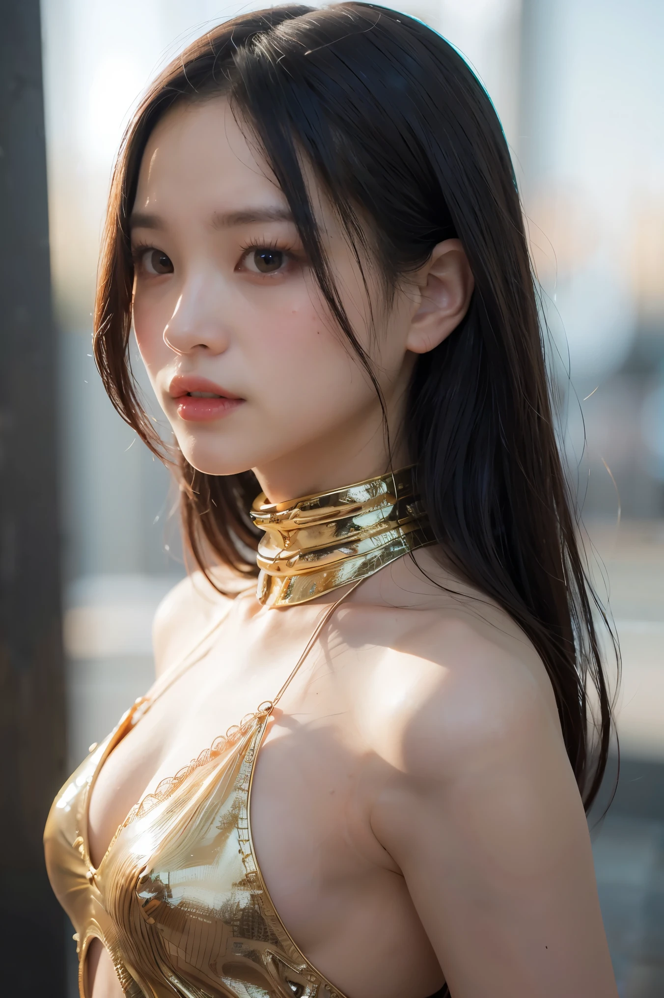 Translucent ethereal alien warrior, ModelShoot style, (Extremely detailed CG unified 8K wallpapers), The beauty of abstract stylization,, surrealism, 8K, Super detail, Best quality, Award-Awarded, Anatomically correct, 16k, Super detail, perfect , 1girl