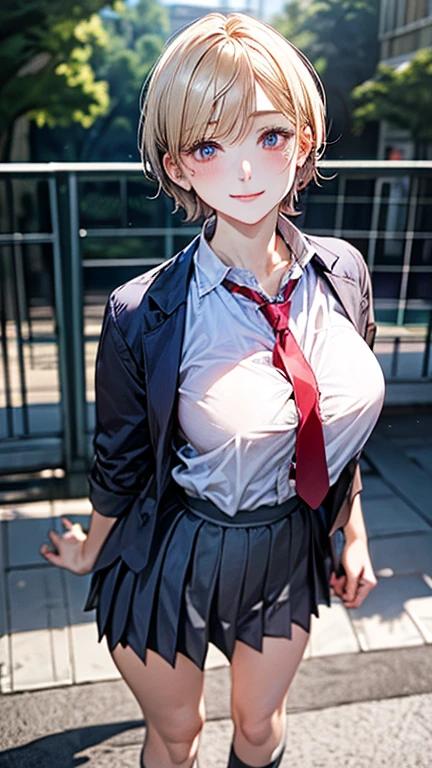 (masterpiece:1.2, top-quality), (realistic, photorealistic:1.4), beautiful illustration, (natural side lighting, movie lighting), depth of fields, nsfw, 
beautiful detailed hair, beautiful detailed face, beautiful detailed eyes, beautiful clavicle, beautiful body, beautiful chest, beautiful thigh, beautiful legs, 
looking back, (back view), 1 girl, 20 years old, (perfect anatomy, anatomically correct, super detailed skin), cute and symmetrical face, perfect face, perfect eyes, 
(medium hair, bob cut, light brown hair), bangs, maroon eyes, double eyelid, long eye lasher, (large breasts, seductive thighs), perfect body, shiny skin, pink skin, slim, slender, 
(detailed cloth texture, white collared shirt, red skirt), (breast flick:1.4), (butt:1.0), 
(beautiful scenery), evening, (cafe:1,2, many people behind), standing, (deep stoop, grabbing the chest), (seductive smile, parted lips), 