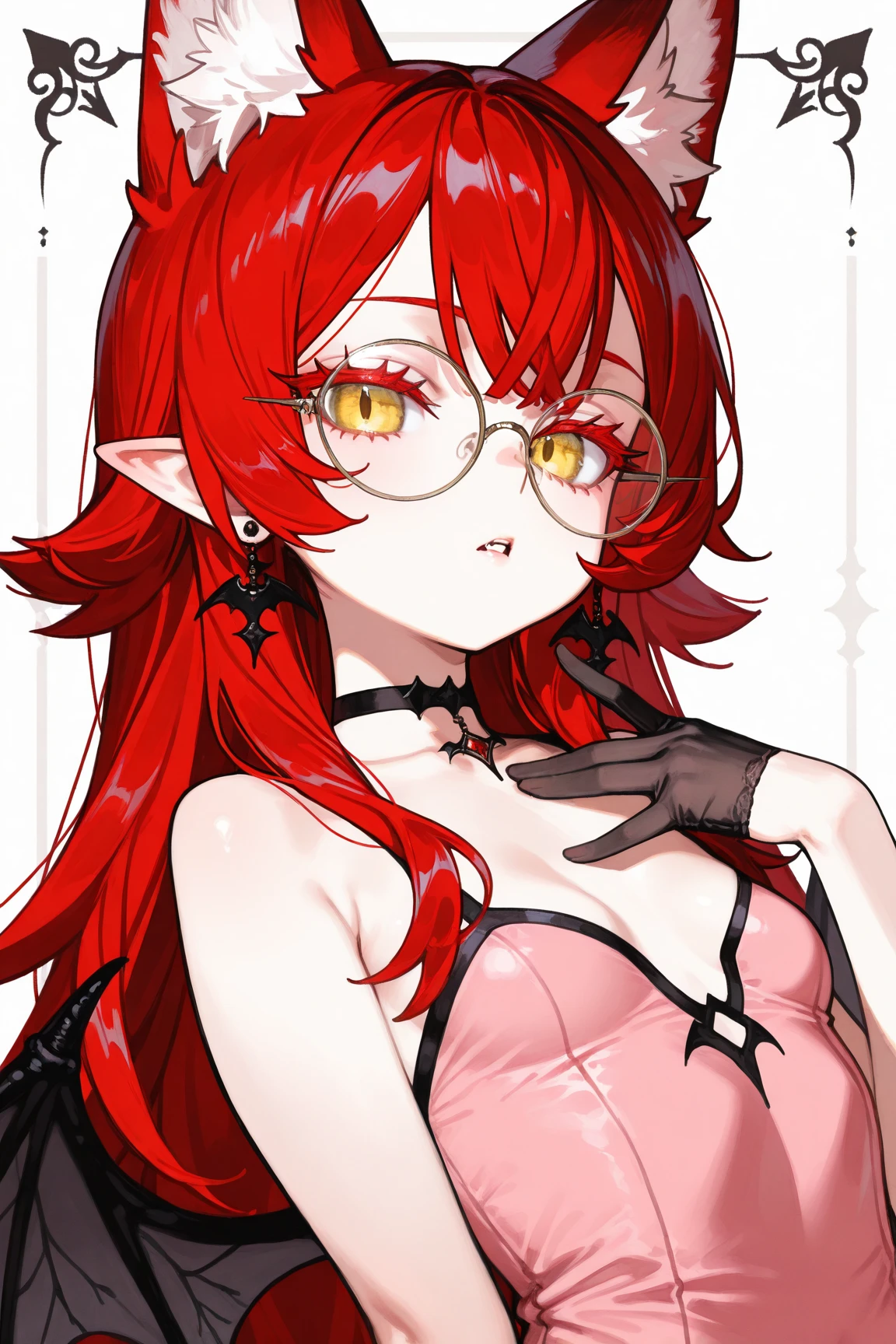 Anime girl with horns and glasses posing for a photo, menina anime sedutora, menina anime demon, Succubus bonito, Persona 5 Estilo Arte wlop, Succubus em vestido curto apertado, Succubus no retrato do vestido de sol, arte de anime digital detalhada, Demon girl, portrait of demon girl, anime moe artstyle, Kawacy, mulher bonita sedutora do anime, succubus