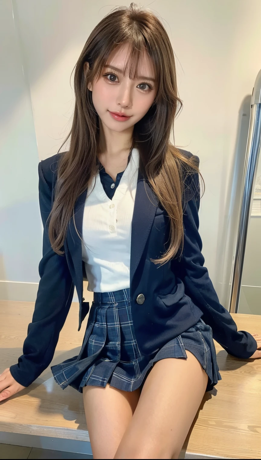 there is a woman sitting on the floor with her hands in the air, seifuku, loose coat collar sailor uniform, japanese girl school uniform, tied - up shirt, japanese school uniform, magical school student uniform, sailor uniform, wearing japanese school uniform, aya takano, aya takano color style, rin, japanese clothes, kawaii shirt and jeans
