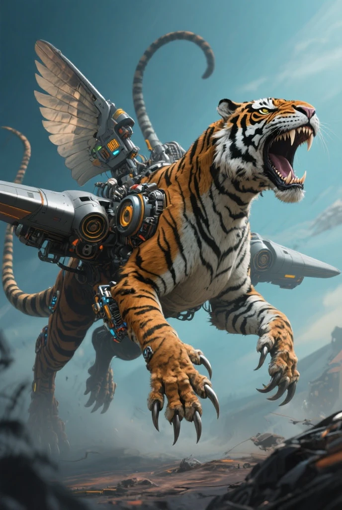 graphic novel illustration, cat type mecha, ribbon speaker, mechanical samurai armor with clock, air skater, mechanical arm, long diamond claws, sunglasses type radar, jet, come on, intricate details and unique style. meticulously detailed, detailing oil painting of illustration, high quality, crisp and sharp resolution. professional level of detail and precision. stunningly beautiful visual quality. exquisite high-definition drawing,