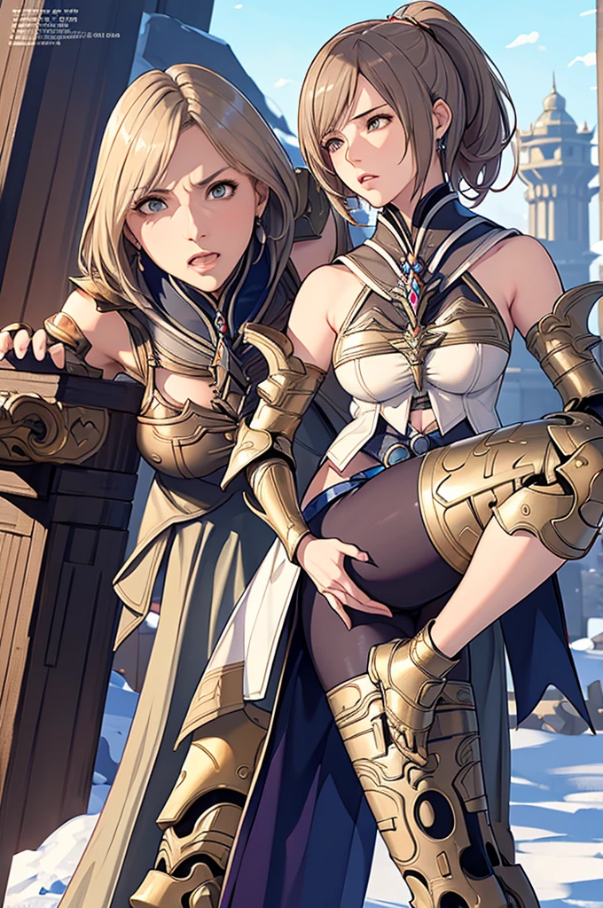 One Girl,{{Asheria:1.4}},{{Final Fantasy 12}}, Brown Hair,Long Hair, Silk Armor,Earrings,{Asheriaのコスチューム:1.4}, Excellent anatomy, masterpiece, Highest quality,Realistic, hyperRealistic, 16k hdr,Cleavage,damaged armor,Sweat,Beautiful Face,Mature adult woman,Torn Costume:1.2,{{Hands tied behind back,blush,anger,weak々Kneeling deeply,Spread your legs,Surrender:1.3}}, Fantasy World,Outdoor,village,Night Sky,raining、(Surrounded by many violent goblins:1.3),From above,Oda Non style,