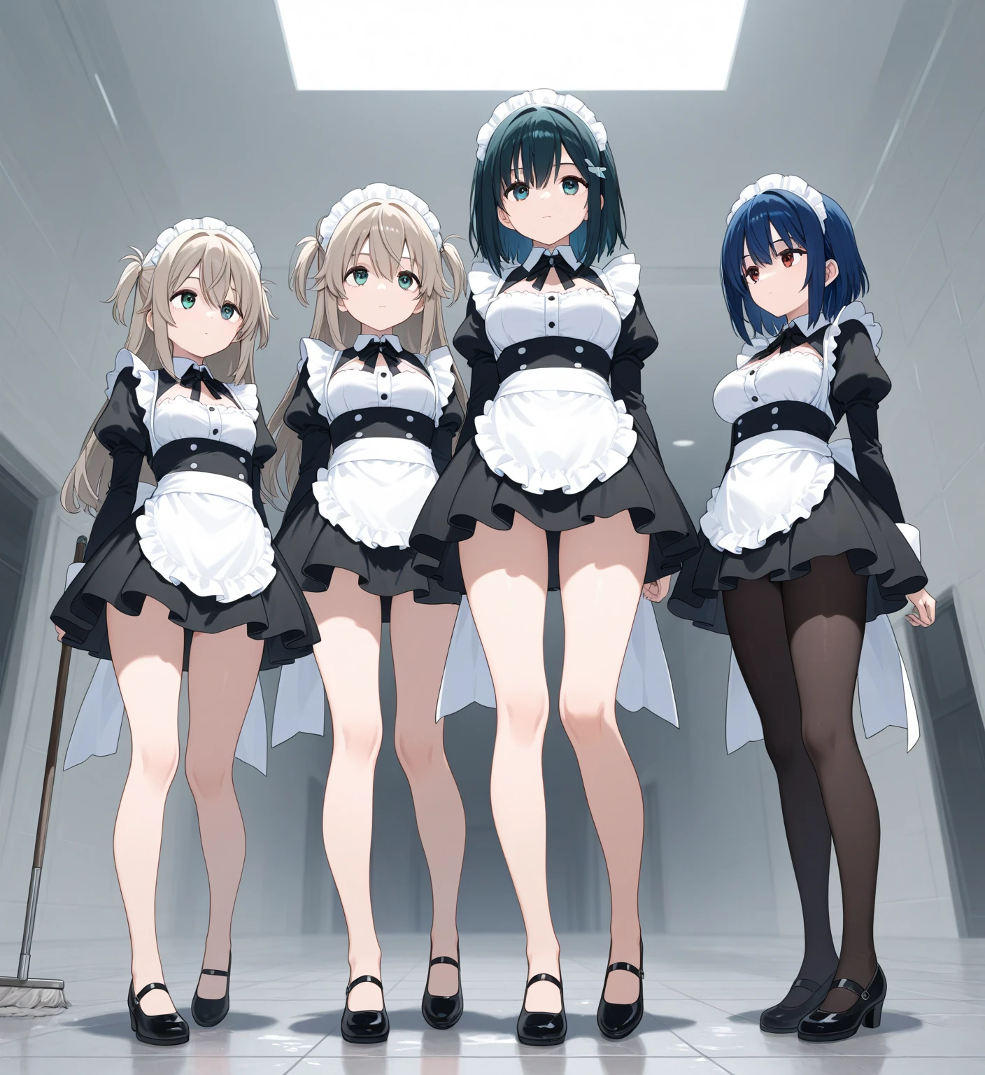 masterpiece, Highest quality, Official Art, Highly detailed CG Unity 8k wallpaper, A sign around the neck_wrist, Raise the hand, Torn Dress, (((Exposing breasts、No bra、)))White short dress, Metal collar, Crouching with legs apart, stage, market, Nervous, Multiple Girls, Four Girls(((NSFW、Naughty pictures)))