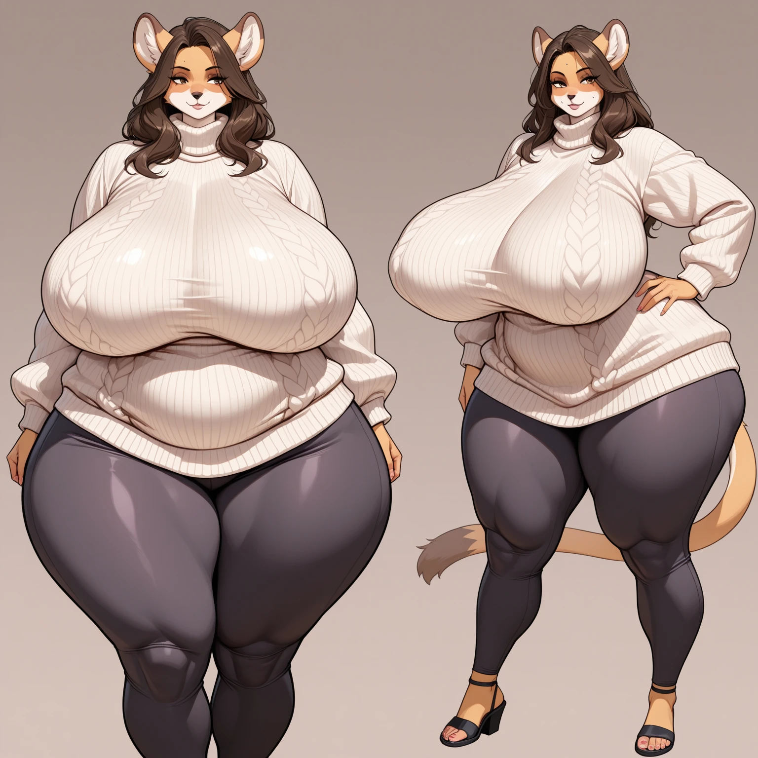 African wild dog, female, huge breasts, huge hips, huge thighs, plump, voluptuous, long hair, gorgeous, beautiful, eyelashes solo