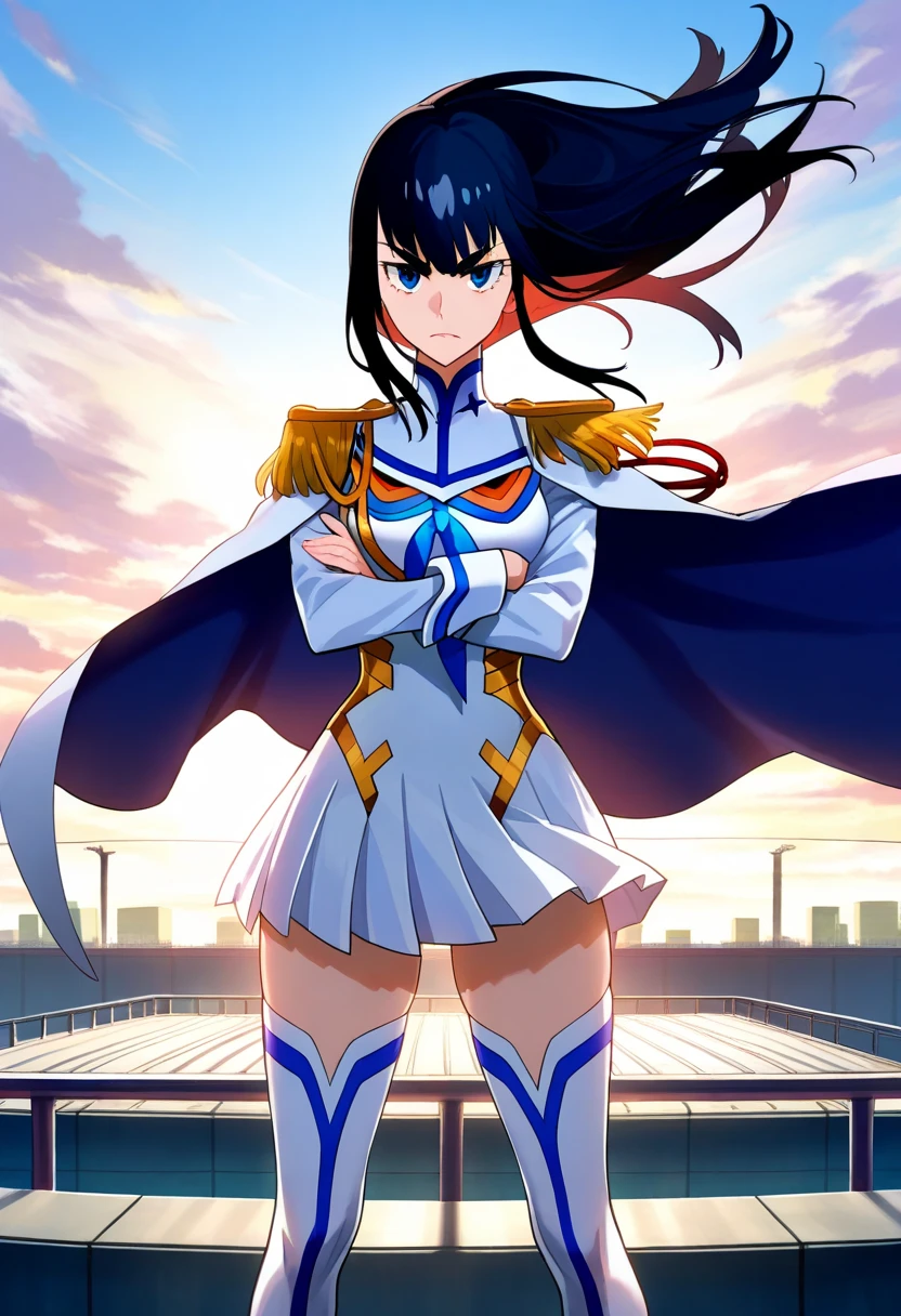 1girl, satsuki, long hair, blue dress