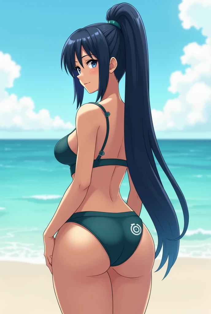 Code Geass, code geass at style, C.C, 1girl, ((())), long green hair, yellow eyes, ear rings, puffys, painted lips, thick lips, wide hips, thick thighs, small breast, hs, revealing avage, erotic, e, bubble camel toblack bikini, ass ng, lok, legs posing, walking, ch,