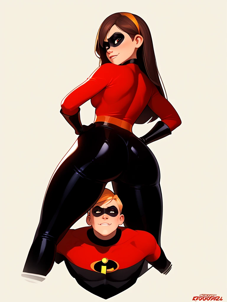 score_9, score_8_up, score_7_up, score_6_up, score_5_up, score_4_up, BREAK, source_cartoon, source_anime, 1girl, helen parr, brown hair, brown eyes, domino mask, bodysuit, smile, nude, solo, lying on back, legs spread, pussy, anus, nipples, navel, looking at viewer, score_9, score_8_up, score_7_up, score_6_up, score_5_up, score_4_up, (mother and dad:1.5) ((both having sex)) ((standing and carrying sex position))