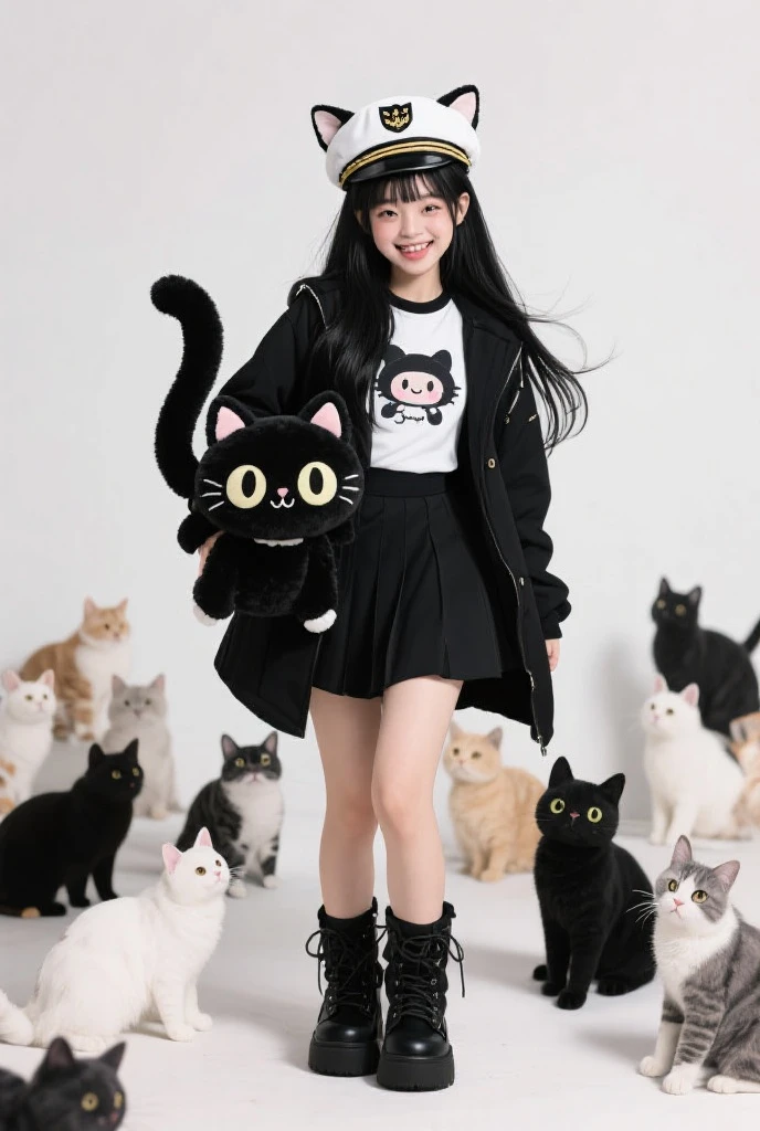 Black Cat Chibi、Pow Pose、Open your mouth and smile