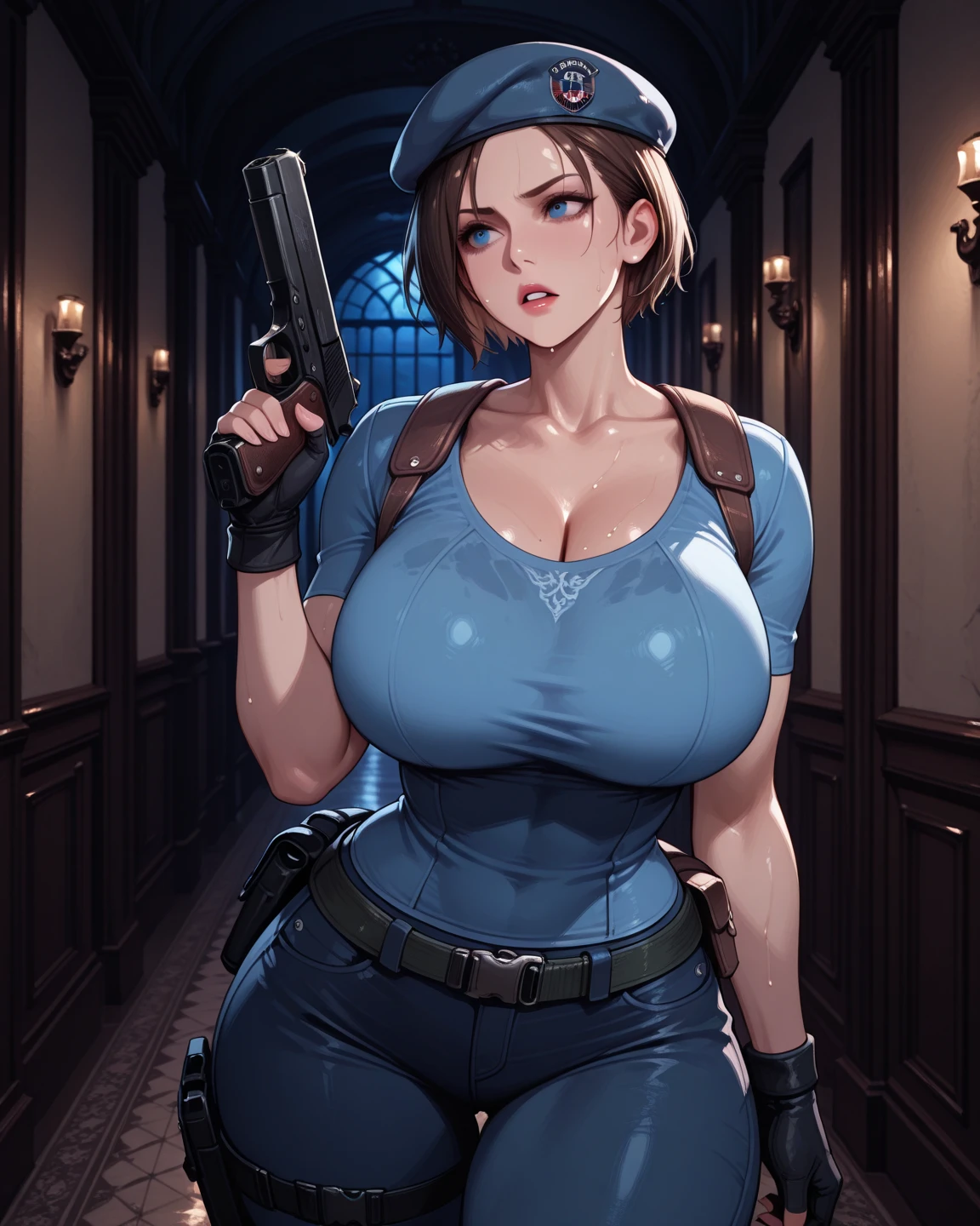 Gwen Tennyson with cum on her face, ,bare tits and nipples. chest out, drool from mouth, fucked doggystyle, all wet. in mucus, big ass, Awesome Photo,1 girl,tracer,Jill Valentine, Rebecca Chambers,To watch,Resident Evil,Close-up,pilot mechanic,haunted castle,blue-gray jumpsuit,hairpin,Silk steel short sleeve top,Steel Leggings,uncovered belly,short hair,cute makeup,green eyes,red and gold hair,shy smile,freckles,redhead,Beautiful girl,big breasts,ultra detailed,Realistic,fantasy art,military uniform,Steel armor,Haunted Forest,Moonlight,police uniform,Police hat,zombie,Hand holding a pistol,