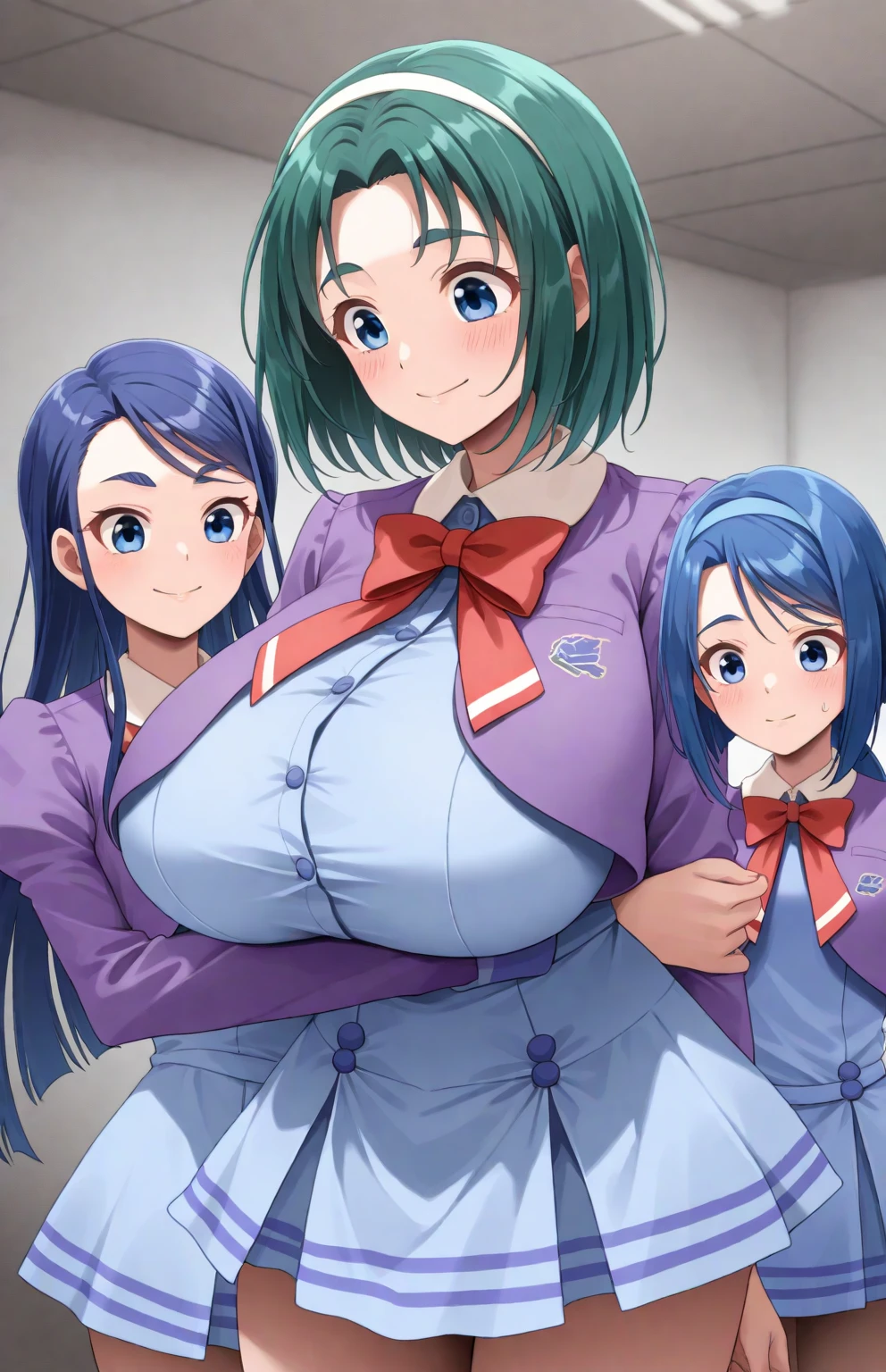A pov of you looking down at the massive jiggling breasts and huge hairy nipples bouncing out of the outfit of your conjoined wife and daughter with long dyed hair in goth sailor moon cosplay while having rough unprotected missionary sex and releasing your white cum into the single squirting unshaven pussy shared by the two heads of your nude bbw conjoined distinctly older milf wife head on the right side sharing a big jiggly bbw mom bod with your distinctly younger blonde cheerleader daughter on a table at a convention. Both of her two heads are playing with her massive 56 N cup breasts. Your wife’s head is whispering dirty talk in her younger second heads ear. The younger head is looking up at you and shocked you’re giving her a creampie for her first time with her plump pussy wrapped around your erect penis. The conjoined mommy head is excited as she teaches her younger cheerleader second head be a slut like her