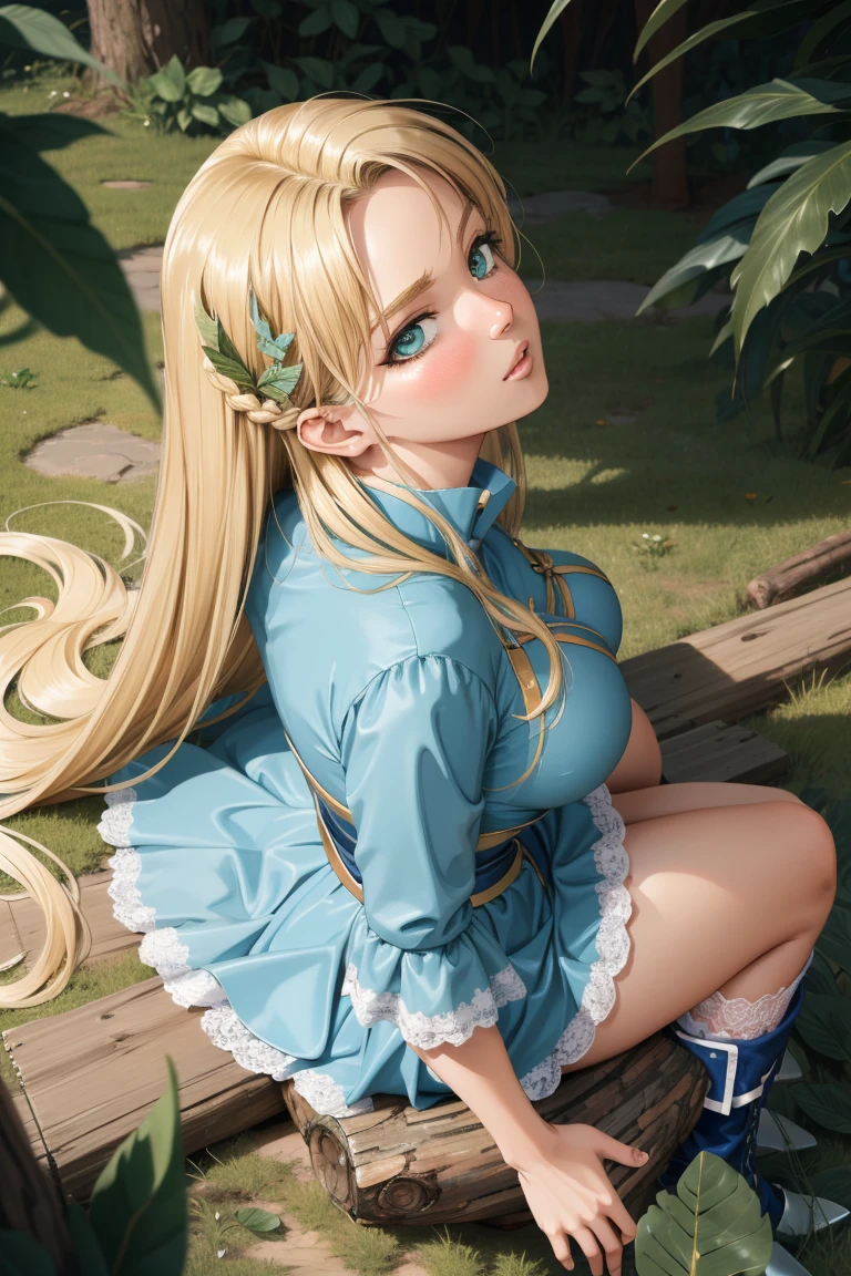 (masterpiece:1.2), (best quality), (ultra detailed), (8k, 4k, intricate),(half body:1.2),(cowboy:1.2),(highly detailed:1.2),(detailed face:1.2), (detailed background),(portrait),detailed landscape,  (dynamic pose:1.2),two-headed rapunzel 1girl, solo, long hair, blonde hair, green eyes, cleavage, (two heads, conjoined_dicephalus), (cheeps rubbing together), (kissing:1.3), eyes closing, perfect legs, lying down, ((legs crossed:1.3))