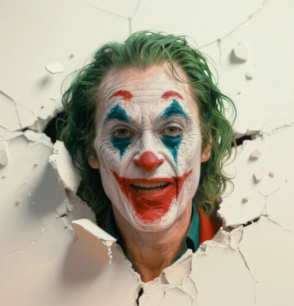 joker wearing a silver chain inside a floating bubble and CRXGOV written in place of a Flag