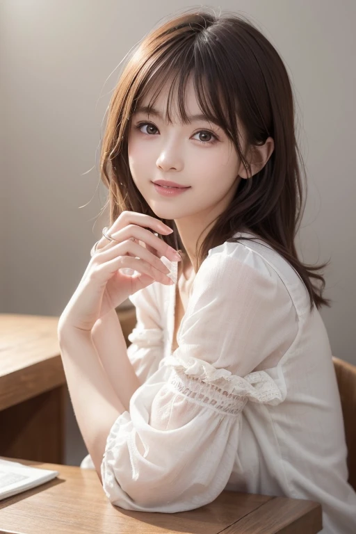 (highest quality,8K,masterpiece:1.3,),(ultra high resolution,photorealistic:1.4,RAW photo),(Super detailed,caustics),(natural skin texture,healthy skin color),[lora:siitake-eye:0.4],[lora:flat2:0.4],bed,blanket,(sleep on your stomach),18-year-old,cute,Black Hair Middle Hair,Smiling and looking at the camera,Silk Pajamas,big ,Sunset through the window,(front shot),bust up shot,face focus,Face close-up,(low position:1.1),(Low - Angle:1.1)