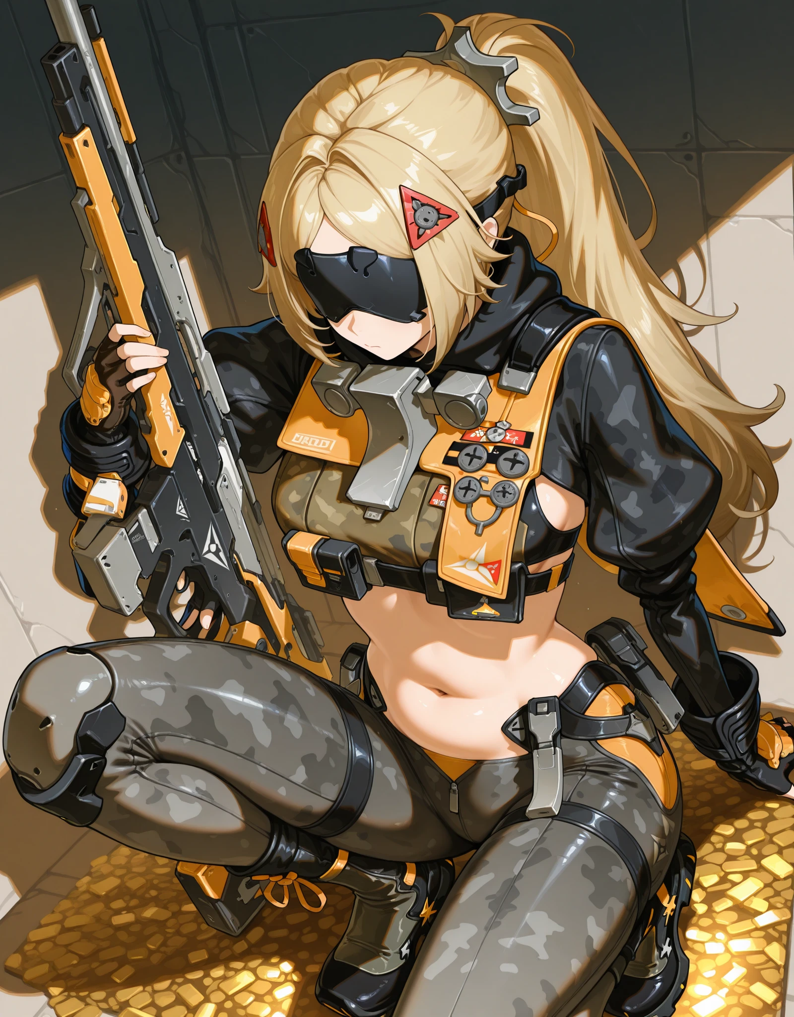 ((Best Quality, 8K, Masterpiece: 1.3)), best quality, ultra high res, a close up of a woman with a gun and a dress, ayaka genshin impact, m4 sopmod ii girls frontline, from overwatch, ayaka game genshin impact, as an overwatch character, from the azur lane videogame, as overwatch character, echo from overwatch, bikini armor, biomechanical oppai, bikini + tattered military gear, android heroine