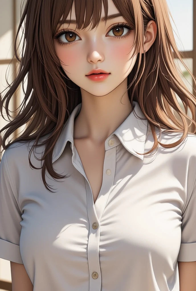 young woman, in White color blouse, outdoor, <lora:1boutx:1.0>