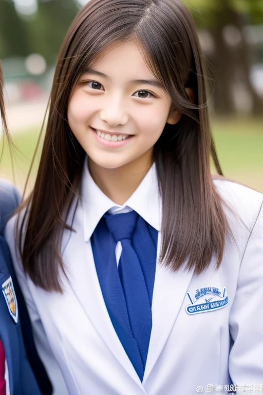 20th generation、japanese woman、Breasts come out from the uniform、spread your legs、cute、long black hair、inside the school
