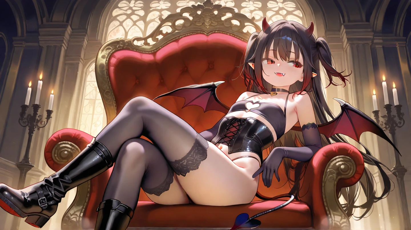 release, beautiful devil, piercing red eyes, very detailed, realistic, whole body, volumetric lighting, 4K, big bust, big ass, pussy, sexy, throne, dark wing, devil tail, devil girl, queen, devil queen, femdom, latex, mistress, whip, feet, show pussy, masturbating, ahegao, long hair, spread legs, giant breast, giant ass, giant thigh, devil wing, fucking, cum in pussy, large nipple, brown skin, dark skin, spread legs more, show breast, show toe, show feet