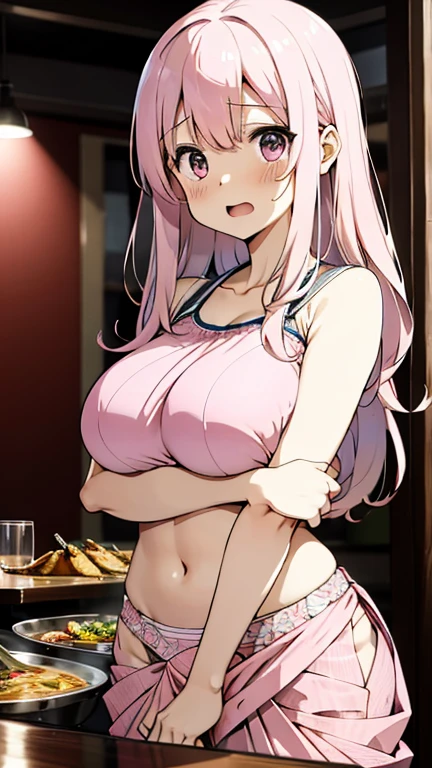 (masterpiece), best quality, (SHARP details), 4k, (big breasts), nice hips, detailed skin, (standing), deep cleavage, loose clothes, (((wearing white sweatpants))), baggy sweatpants, ((unkempt hair)), (sloppy), (disheveled wavy hair), long pink hair, ((wearing pink leopard-print tank top)), large breasts, voluptuous,wide hips, ((messy bedroom)), shortstack, short girl, (scars on wrists), heavy atmosphere, broken girl, (solo), ((messy hair)), (piercings), ((hikikimori)),