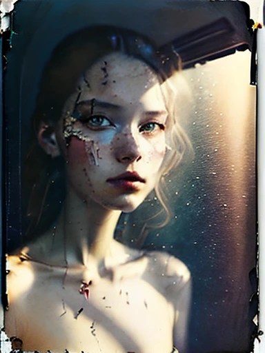Expressionism about a girl that is crying in order to be beautiful but cannot reaize shes already beautiful, her hair is made frok her tears
