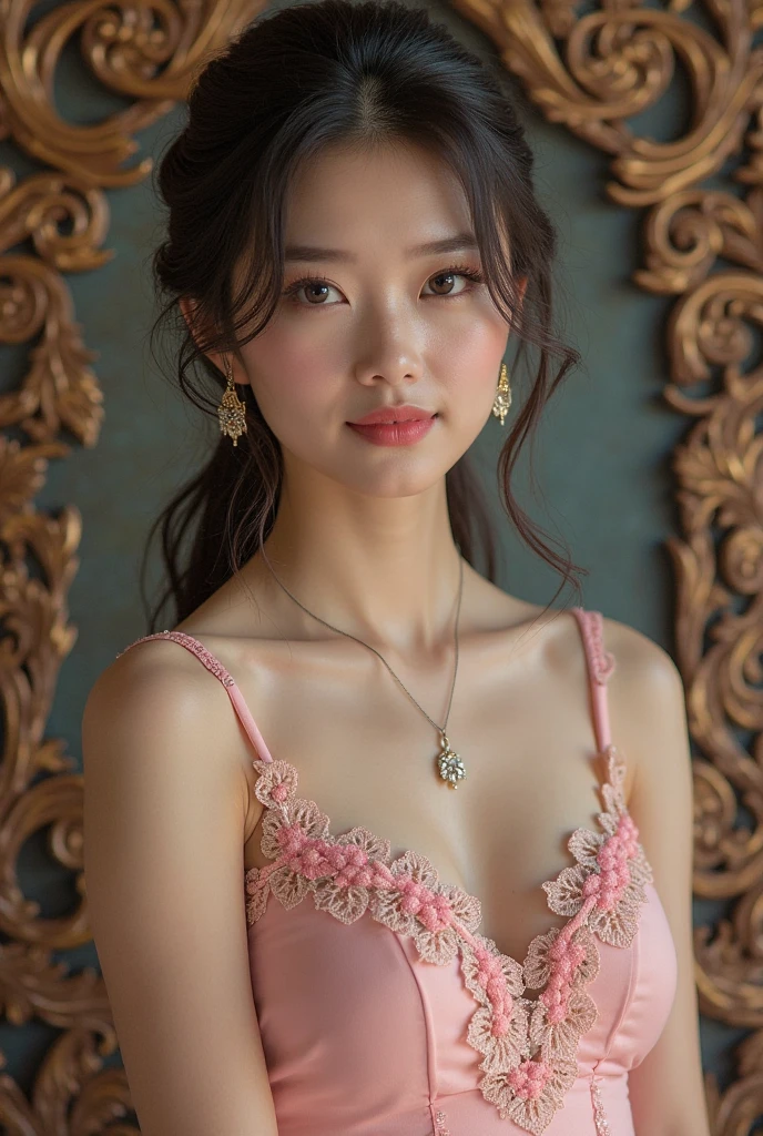 Girl in kebaya bali, (full body: 1.1), ((eract nipples)), detailed breast, background pure bali, detail ornament