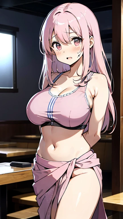 (((masterpiece))),fuyumi itadori, Anime girl characters, 1girl, solo, looking at viewer, medium hair long sleeves, cleavage, bigger breasts, closed mouth, collarbone, jacket, open clothes, open jacket, blue jacket, ground vehicle, sports bra, tall girl, horny, big ass, beautiful face,Charming, anime visual of a cute girl, screenshot from the anime film, & her expression is solemn, ahegao face, in the anime film, in an anime, anime visual of a young woman, she has a cute expressive face, still from anime, perfect breasts, she is tall, All bodies visible, ahegao face, the face is ahegao, she is horny, A perverted face, she so perverted, she smile so perverted, hd picture, 4k quality, details of the face is so good,bigger breasts,