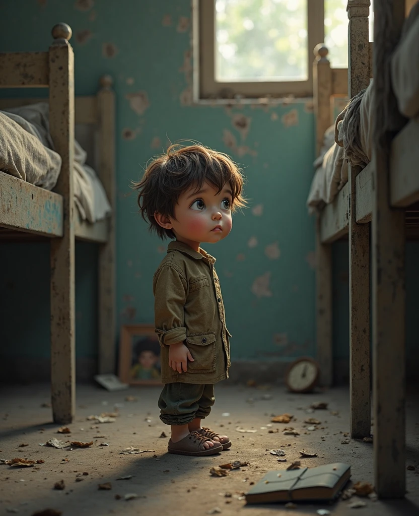 Create a boy couldn't attend school due to financial problem