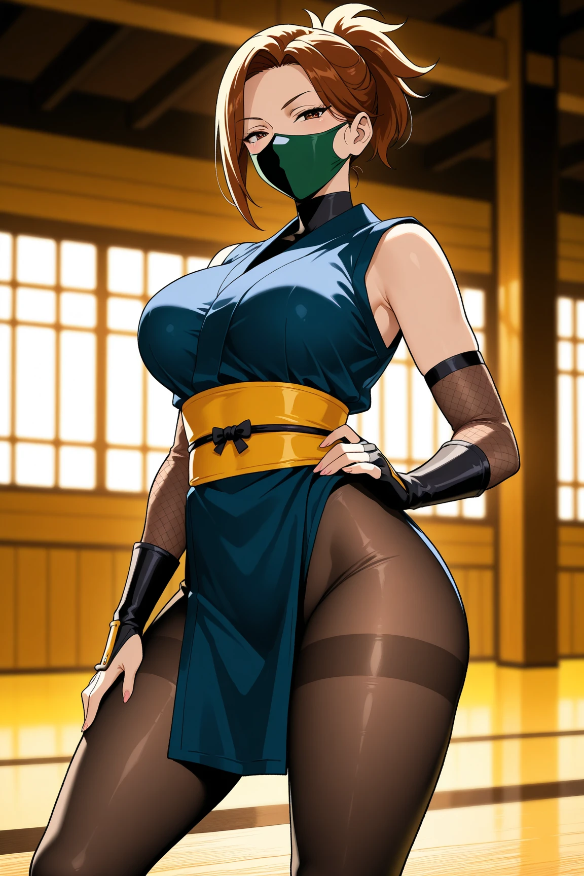 Saber big breasts ninja Bodysuit mask