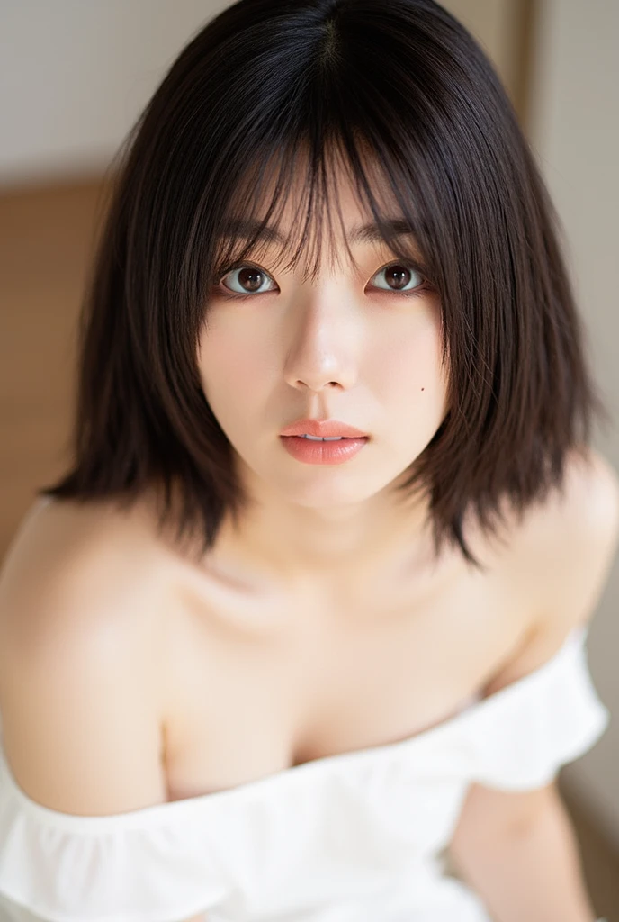 Nude Actress,,(Highest quality:1.28K, Sharp focus, masterpiece: 1.2, Natural light, Highly detailed CG, beautiful girl:1.2, reality, Detailed facial textures,Realistic Skin, Octane Rendering, grow, fine bangs)), (Depth of written boundary), Bokeh Background, smile, Vibrant hairstyles with attention to detail, Her embarrassed expression as she begs for sex is cute、Small bust,Beautiful, sculpted figure,Moistened skin with lotion,Highest quality, Super detailed, cute, Childish expression, Lovely, She looks at me with a sexy expression that says she wants to be held., Very sexy face), She has very beautiful big eyes, Very beautiful skin, Very beautiful long eyelashes, Hairy pubic hair,Pubic hair is coarse,Sweaty,Temptation Pose,Tears and confusion,For plump, moisturized skin,Thighs become visible,Completely naked,