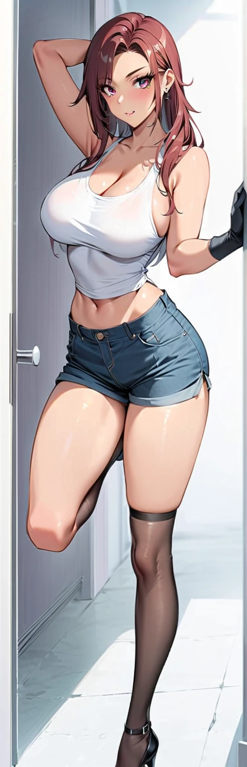 male,penis,Sexy Woman,Cum in mouth,Blowjob,deep throat ,Black knee socks,Jeans Shorts,ponytail,Standing Sex