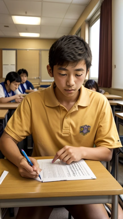 Cheating student in classroom ai image