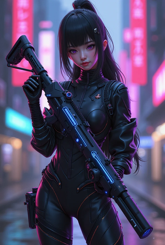 girl in ancient chinese outfit holding a gun in a city, cyberpunk art by Yang J, pixiv, realism, from girls frontline, v from devil may cry as an elf, ig model | artgerm, m4 sopmod ii girls frontline, fine details. girls frontline, trending on cgstation, with rifle, cyberpunk anime girl, girls frontline cg