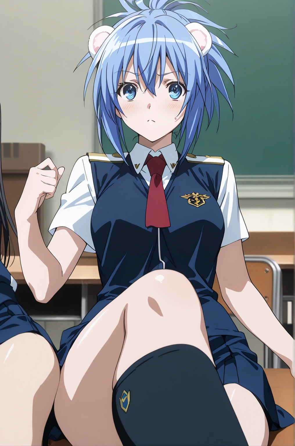 Roxy_Migurdia(Mushoku Tensei)、1 girl, masterpiece、highest quality、best image quality、vivid description、Focused、blue eyes、crimson blue hair、double big braids、{embarrassing}、{blush}、{{}}、satori、{drool from the mouth}、{Low - Angle}, {lower body}、{NSFW}, spread your legs,{{Depicts the whites of the eyes clearly and vividly}},{{masturbation}}、{{put your hand inside your panties}}、spread your legs,white panties,{{touch the erect clitoris with your hand}}、Open your、butthole、A large amount of love juice drips from the pussy.、small puddle under the cat、belly button、stick out tongue、white breath