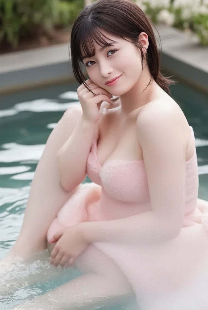 Ultra-high resolution,Very detailed,Highest quality,One Girl,Japanese women, smile, Voluptuous bust,Perfect body, Girl is sideways,A girl is getting caught in the rain,
Wet Skin,Your clothes are wet and sticking to your skin,
Pink high gloss satin clothing,Pink satin long tights,Tight clothing,Belly button