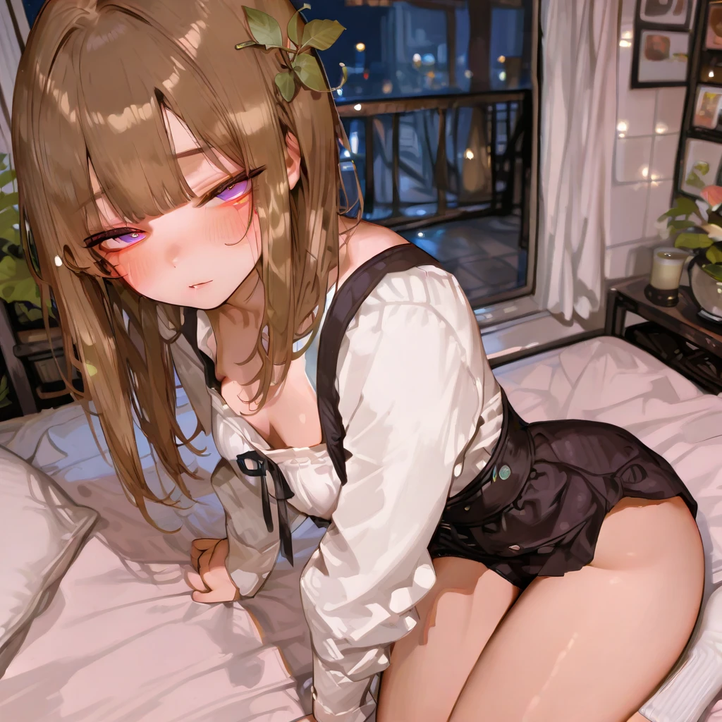 NSFW,Masterpiece,masterpiece,top quality,super detailed,high resolution,high resolution,8k kin portrait,unity,8k wallpaper high definition c,unity 8k wallpaper,cute type,little:1.5,loli:1.5,,realistic,real person,. Cute,little,portrait,glossy skin,high definition,(16years:1.2),(1 girl),(on bed),(bed room:1.6),cute,perfect face,seriously (blush:1.5),((cute:1.5)),(brown bob hair:1.5),(small breasts:1.3),((maid costume:1.4)),(((clothes lifted:1.5))),((nipples:1.2)),showing vagina,(spread legs:1.5),,((sex:1.8)),((1boy:1.8)),((vaginal penis:1.2)),(lying:1.8),(orgasm face:1.5),(embarrassed,blush:1.3),((intercourse with a man)),boy on top:1.5,(POV hands,grab legs:1.5),legs up,(team:0.8),(wet:0.8),(sweat:0.8),(trembling:1.3),(parted lips:1.3),(harf open eyes:1.4),(feeling weak:1.2)