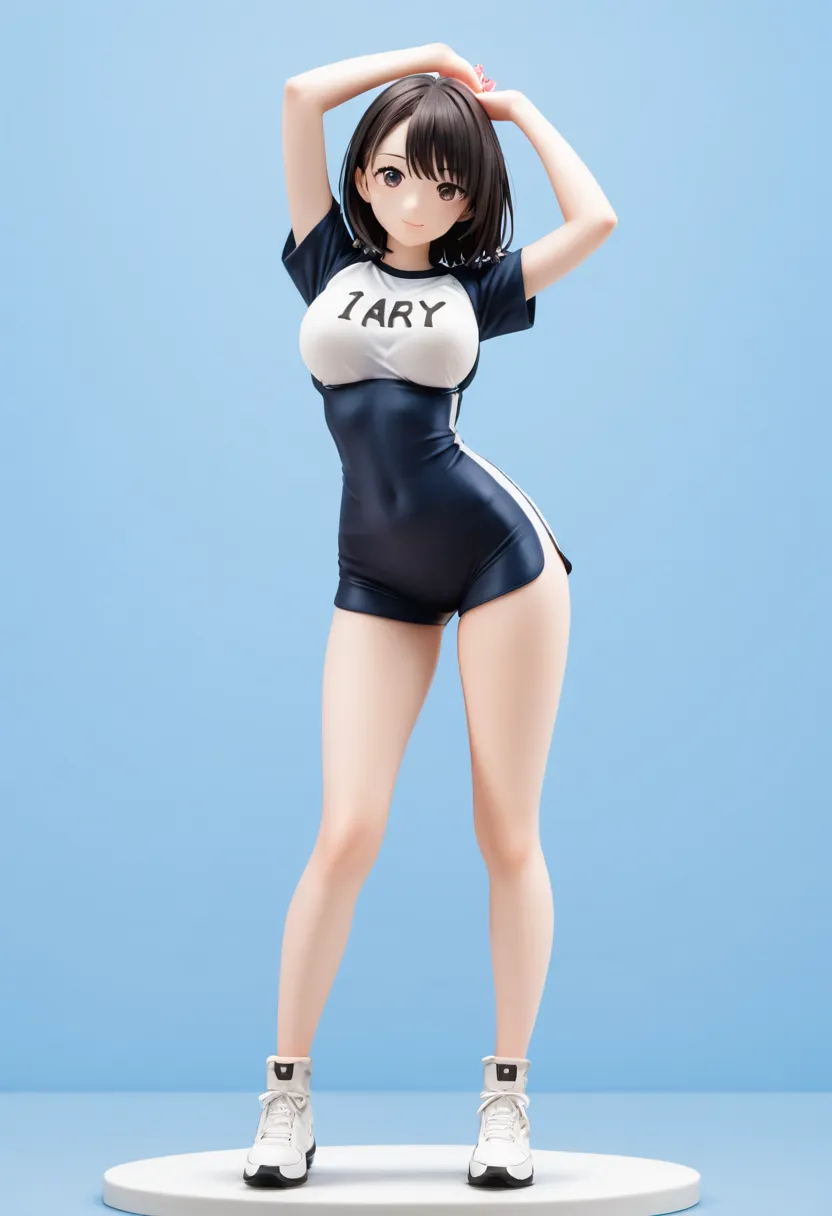 (boyish short:1.5) Very short hair, (Black Hair;2),Large Breasts ,Oblique eyes,(Goggles on head:1.2),