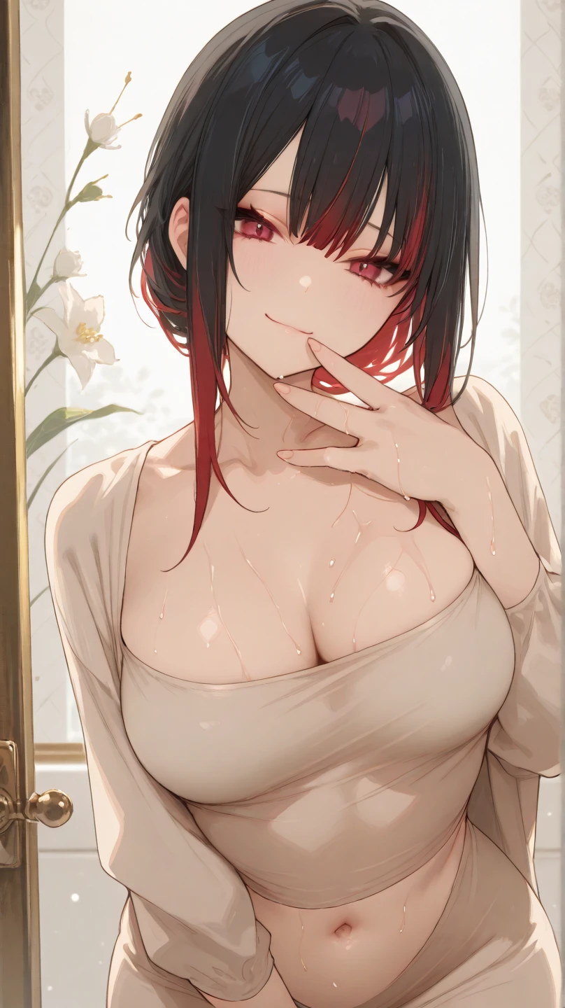 score_9, score_8_up, score_7_up, score_6_up, score_5_up, score_4_up, 1girl, Hu tao(genshin_impact),, small breasts,,collarbone,breasts focus, , floox style,jacket,, open clothes, red jacket, red jacket, red track suit,, sportswear, standing, steam, steaming body, sweat, , track jacket, red track pants, track suit, nipple slip, , rating_explicit, , high resolution,, deep breath, , head out of frame, , grey background, , solo,